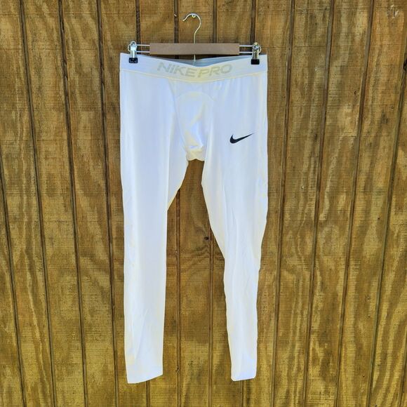 Nike DriFit Slim Fit White Base Layer Pants Mens Size XL - Picture 1 of 10